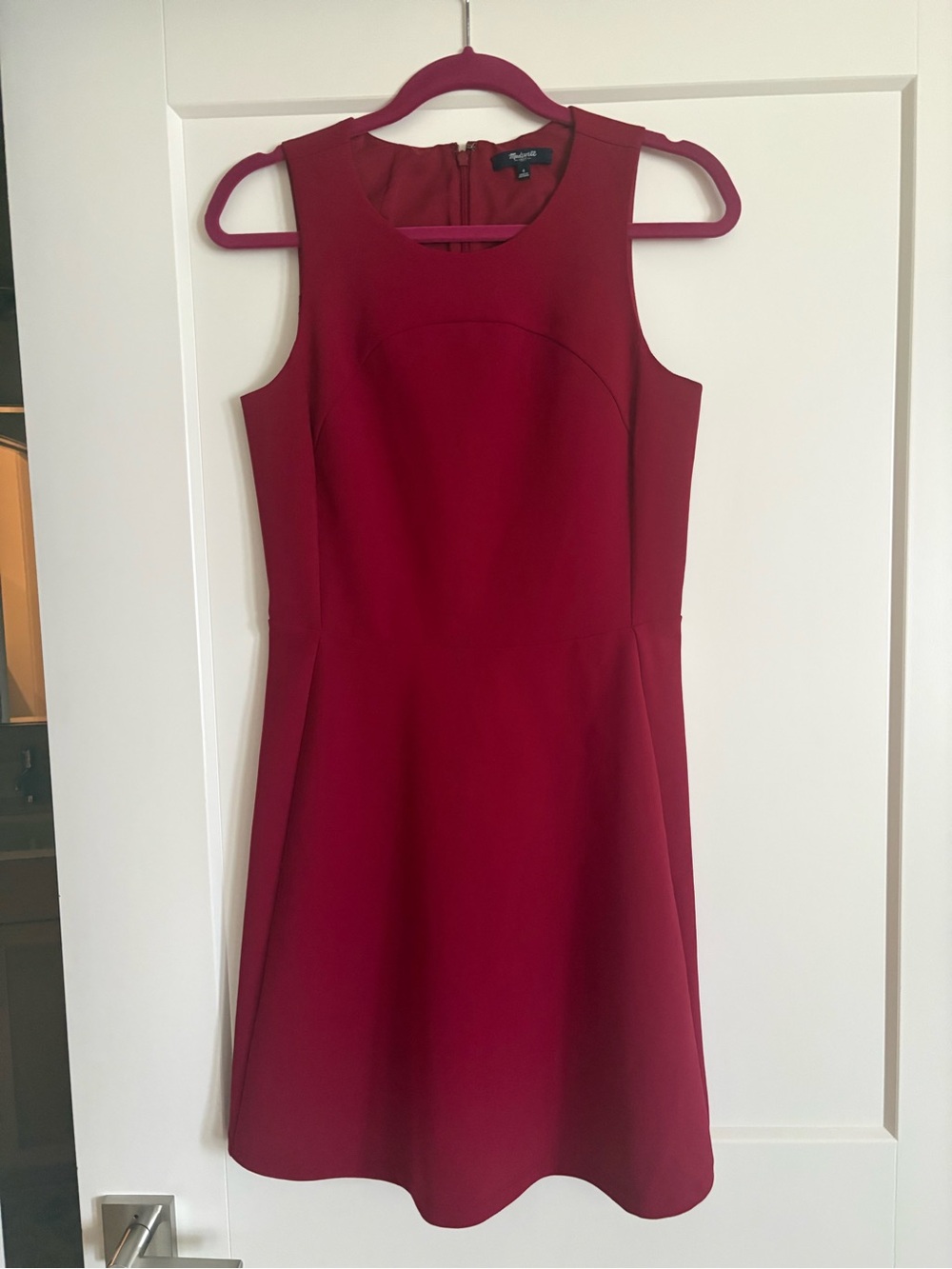 Madewell Sleeveless Fit-and-Flare Dress in Wine